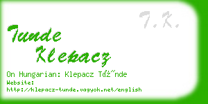 tunde klepacz business card